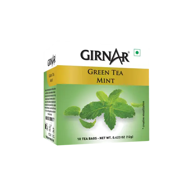 Girnar Green Tea - Mint, 12 g (10 bags * 1.2 g each)