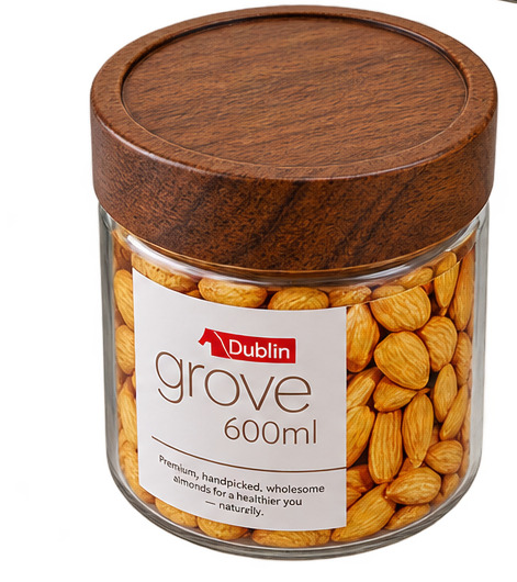 Dubblin Glass Jar With Solid Acacia Lid