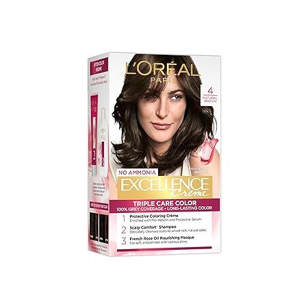 L'Oreal Paris Excellence Creme Hair Color, 4 Natural Brown
