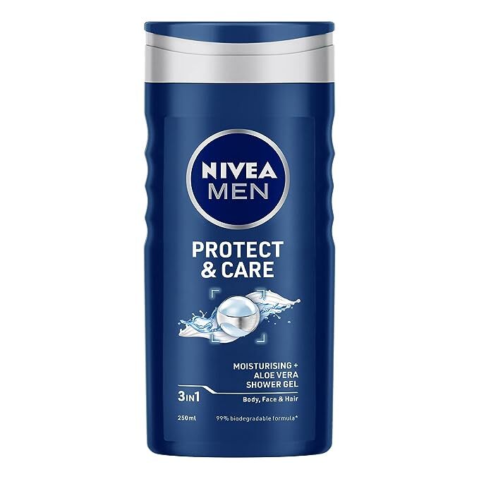 NIVEA Men Protect & Care with Aloe Vera Body Wash, Shower Gel for Body, 250 ml