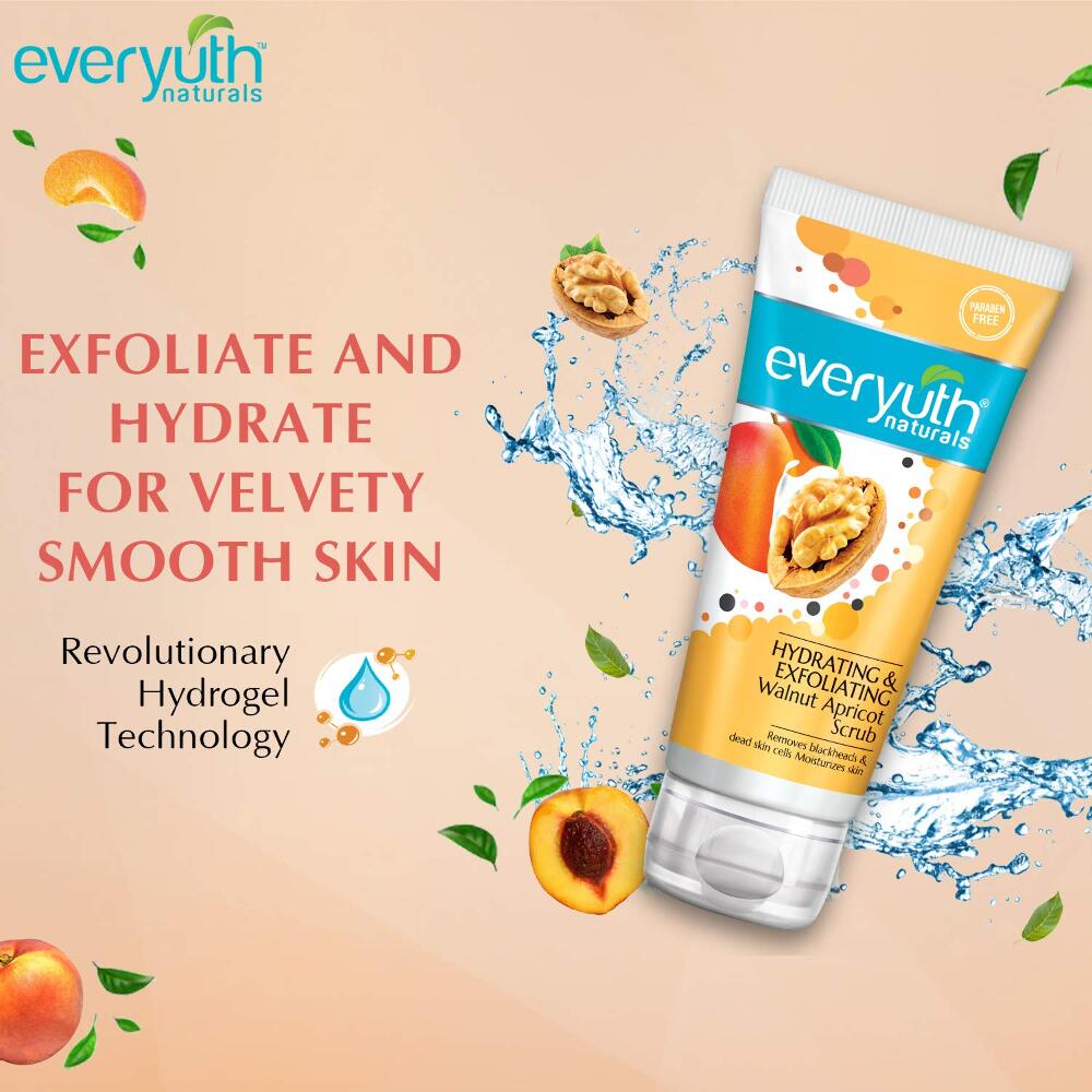 Everyuth Naturals Hydrating & Exfoliating Walnut Apricot Scrub, 100 gm