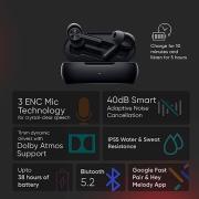 OnePlus Buds Z2 Bluetooth Truly Wireless in Ear Earbuds with mic, Active Noise Cancellation, 10 Minutes Flash Charge & Upto 38 Hours Battery (Obsidian Black)