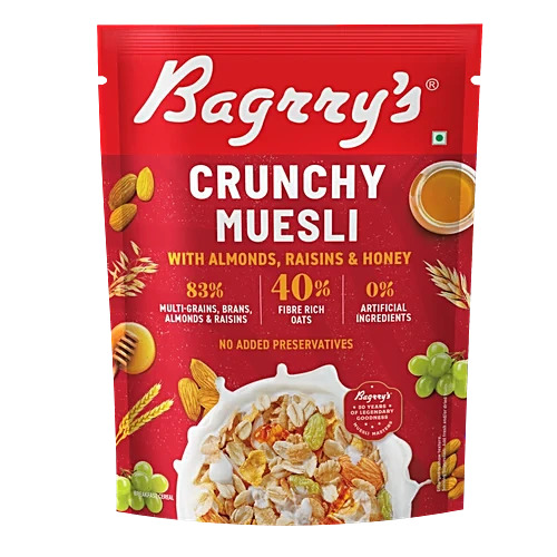 Bagrry's Crunchy Muesli With Almonds Raisins & Honey 500g
