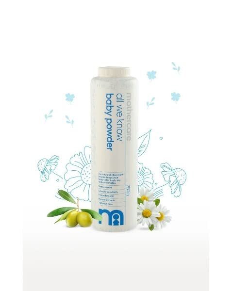 Mothercare all we know baby powder, 250 gm