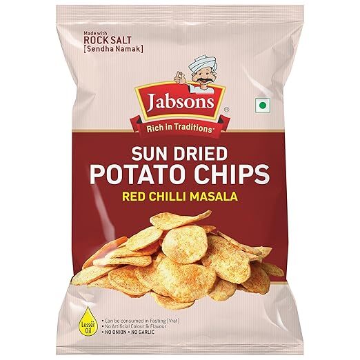 Jabsons Potato Chips Red Chilli Masala, 110G