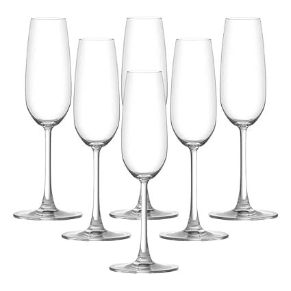 Ocean Madison Stripe Flute Champagne 210ml 6 Pieces 035F07