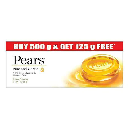 Bulk Deal - Pears Pure & Gentle Soap with Natural Oils 125 g (Buy 4 Get 1 Free) ( Pack of 5 )