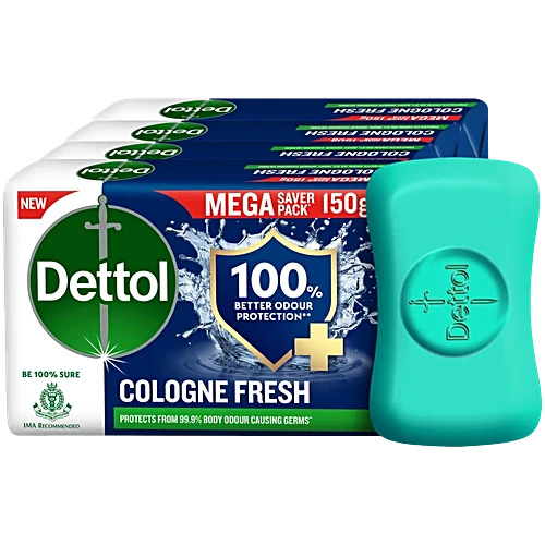 Dettol Cologne Fresh Bathing Soap 150 gm ( Pack of 5 )