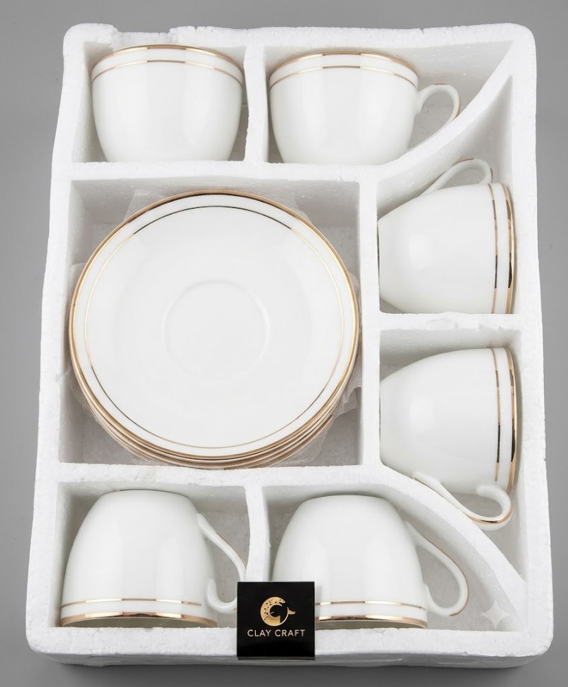Clay Craft Cup Saucer Cream RGL Set of 12