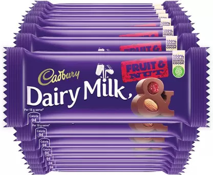Bulk Deal- Cadbury Dairy Milk Chocolate fruit & nut Chocolate Bar 80g (Box 15 Piece)