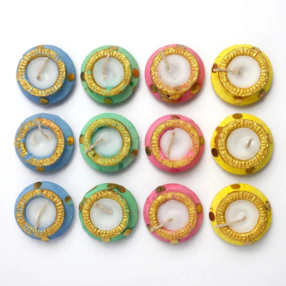 Mr. Cock Jyoti Kalash Decorative Multicolour Diya Set of 10