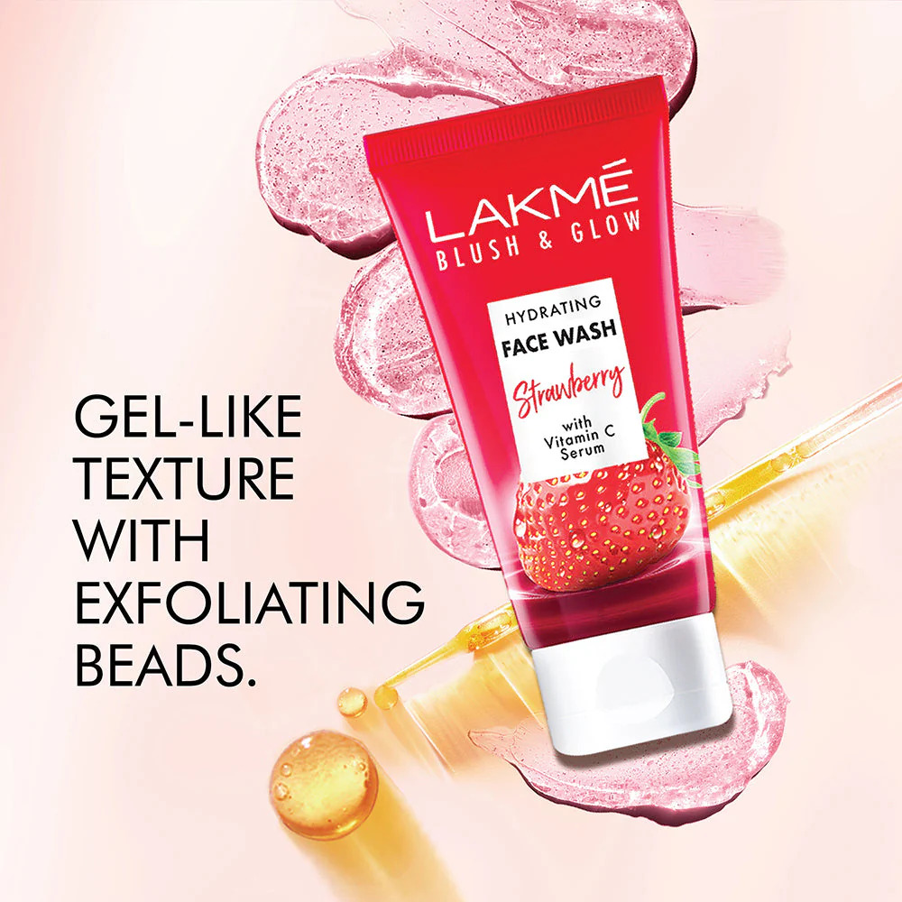LAKMÉ Blush & Glow Strawberry Freshness Gel Face Wash with Strawberry Extracts, 50 g