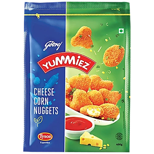 Godrej Yummiez Cheese Corn Nuggets 400G Plus Cheesey Pizza Fingers 200G Free
