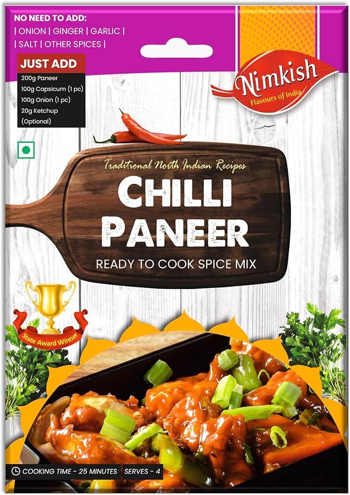 Nimkish Chilli Paneer Ready to Cook Spice Mix Masala 60g