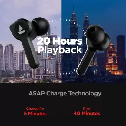 boAt Airdopes Airdopes 408 Bluetooth Headset (Active Black, True Wireless)