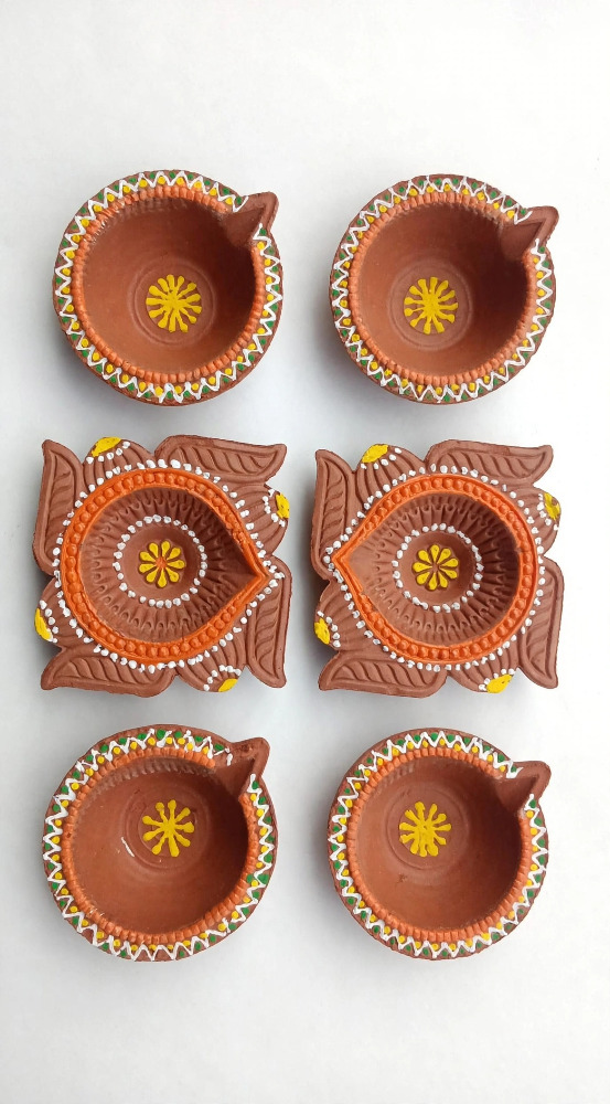Decorative Terracotta Diya Set of 6