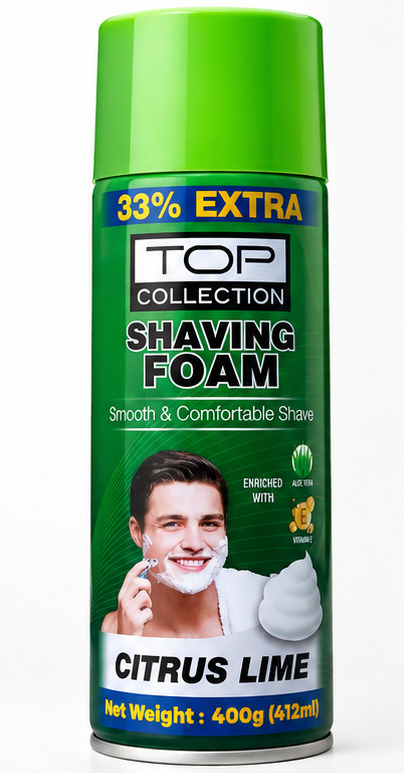 Top Collection Shaving Foam Smooth & Comfortable Shave Citrus Lime 400gm