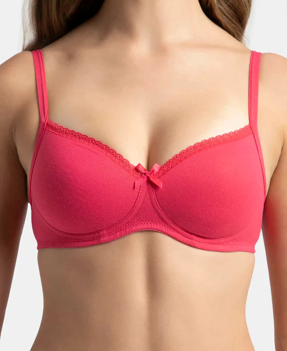 Jockey Women Fashion Essentials Wire Free Padded Bra Stretch 1723-01 (Size 34C)