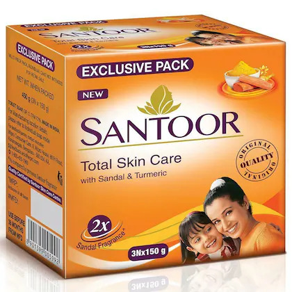 Bulk Deal - Santoor Sandal & Turmeric Soap 3*150 g ( Pack of 5 Set )