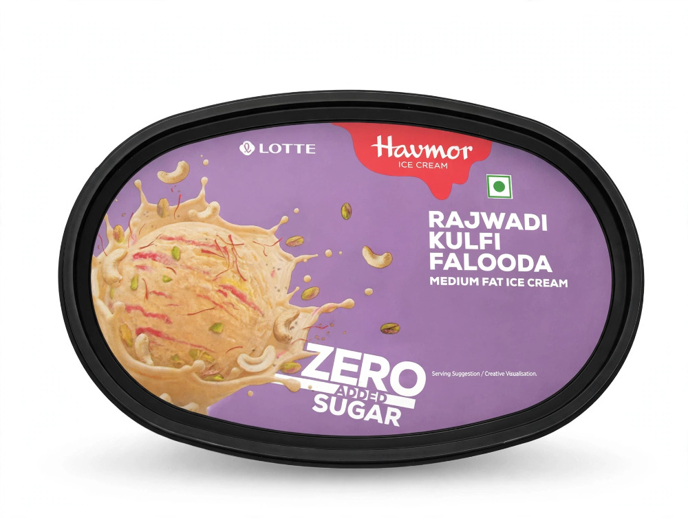 Havmor Rajwadi Kulfi Falooda Ice Cream Zero Added Sugar 500ml