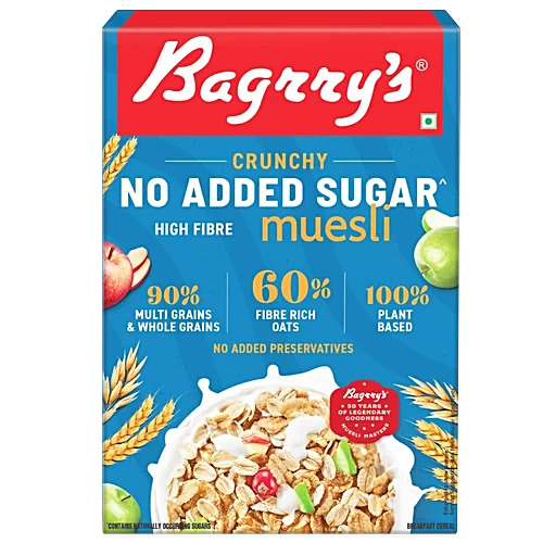 Bagrry's Crunchy No Added Sugar High Fibre Muesli 500g