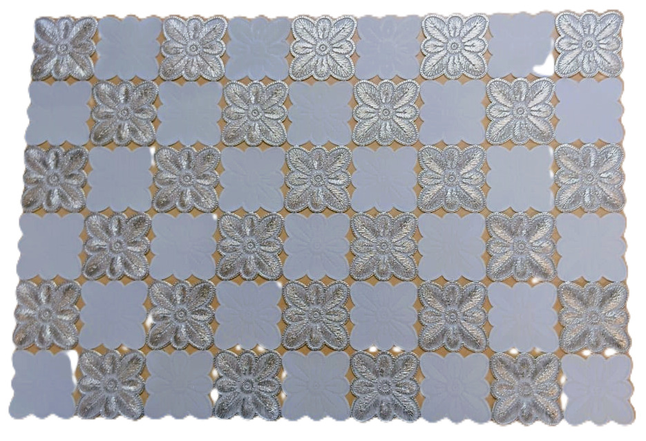 Daze World Class Dining Placemats Square Flowers 6Pcs