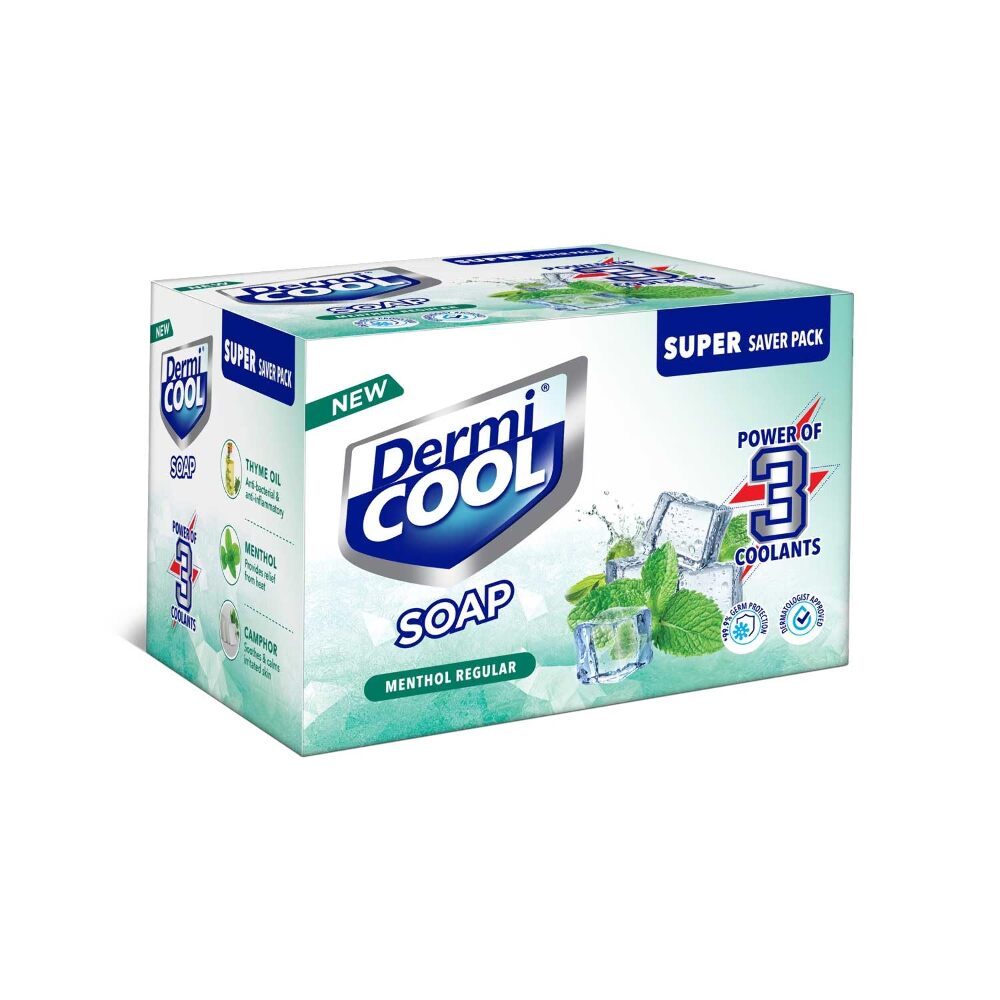 Dermi Cool Soap with the Power of 3 Coolants 300g Pack Of 4