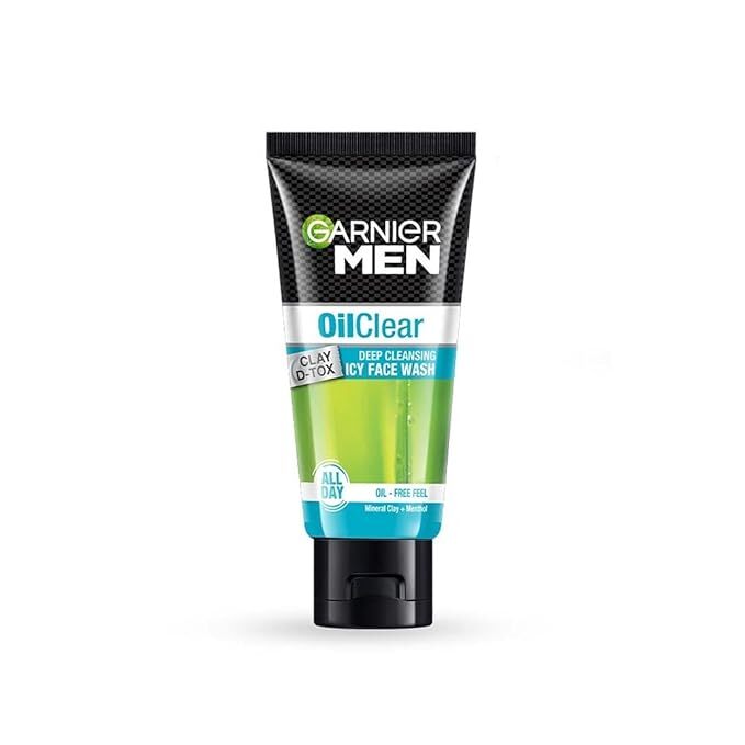 Garnier Men Oil Clear Clay D-Tox Deep Cleansing Icy Face Wash, 50gm