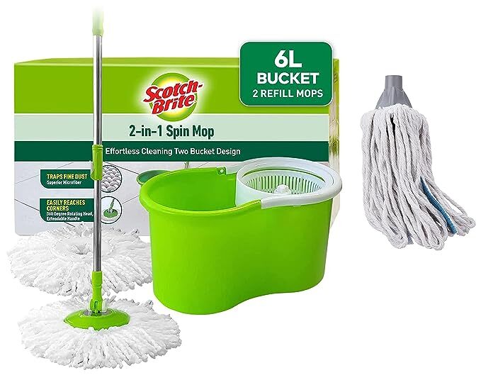 Scotch-Brite Supreme Spin Bucket Mop, 1 Pack