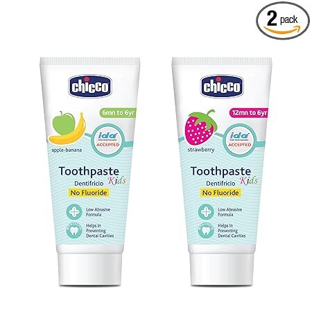 Chicco Toothpaste Apple-Banana and Strawberry ,2*50G