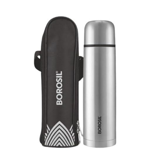 Borosil Hydra Thermo Black Insulated Steel Flask CP 1L