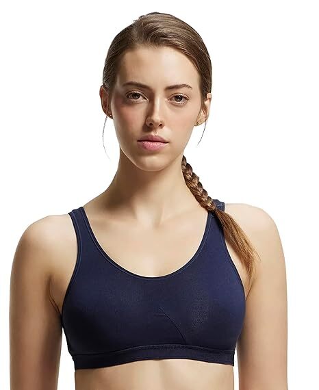 Jockey Woman Athleisure Active Bra Stretch Navy Blazer 1376-01 (L Size) 1Pc