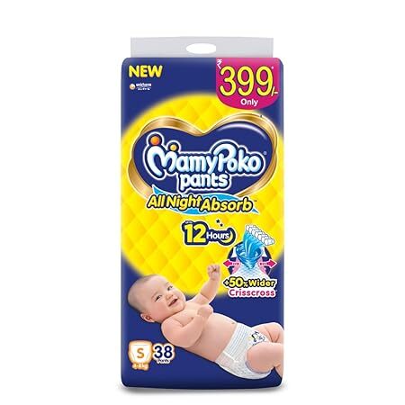 MamyPoko Pants All Night Absorb Baby Diapers, Small (S), 38pants