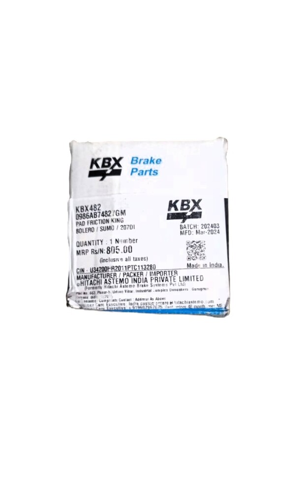 Disc Pad Friction King for Tata 207SU / S / E / Bolero - KBX482