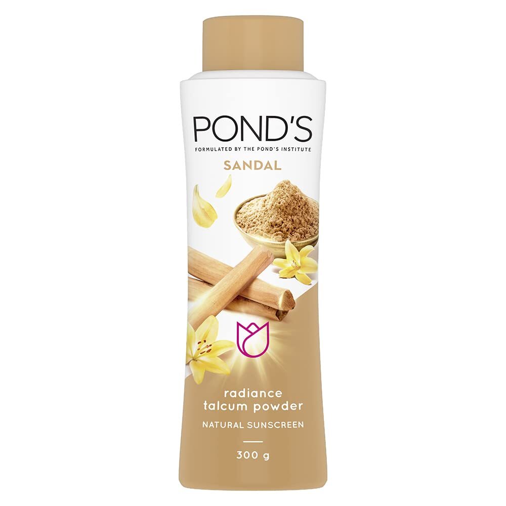 Ponds Sandal Radiance Talcum Powder, Natural Sunscreen, 300 g