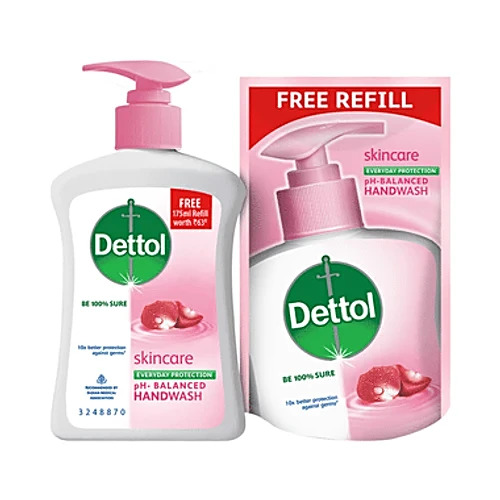 Dettol Skincare Liquid Handwash 200Ml+175Ml Refill Free