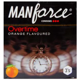 Manforce Overtime Orange Flavoured Condoms, 3 Count