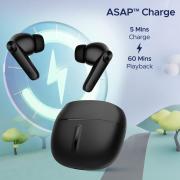 boAt Airdopes Max TWS Earbuds with 100 HRS Playtime, Quad Mics with ENx™ Tech, Beast™ Mode(50ms Low Latency), ASAP™ Charge, Bluetooth v5.3 and IWP™(Carbon Black)