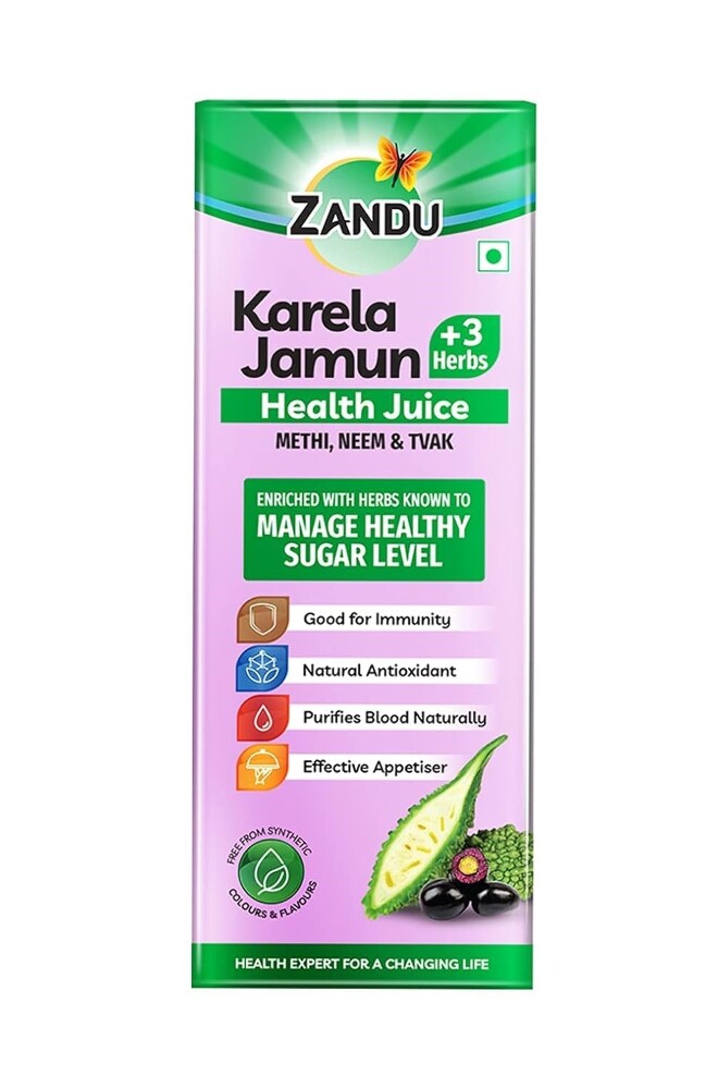 Zandu Karela Jamun Healthy Juice+3 Herbs 1L