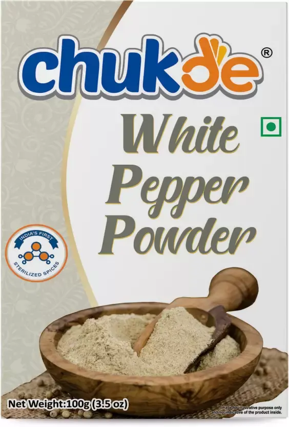 BULK DEAL - Chukde Spices White Pepper Powder, 100 gm (pack of 10)