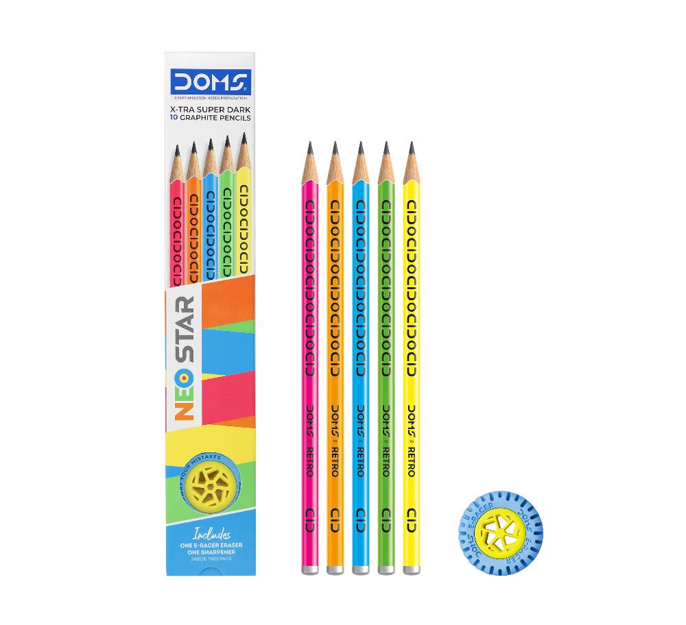 Doms Neo Star Super Dark Graphite Pencil (10Pcs)