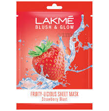 Lakme Blush And Glow Fruity Licious Sheet Mask Strawberry Blast