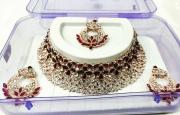 Red Stone Studded Bridal Choker Necklace Set