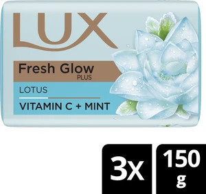 Lux Fresh Glow Plus Lotus Soap, 150G Pack of 3