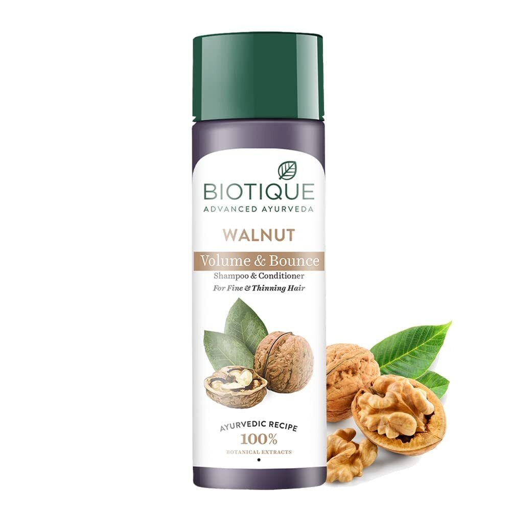 Biotique Walnut Volume & Bounce Shampoo & Conditioner, 120 ml