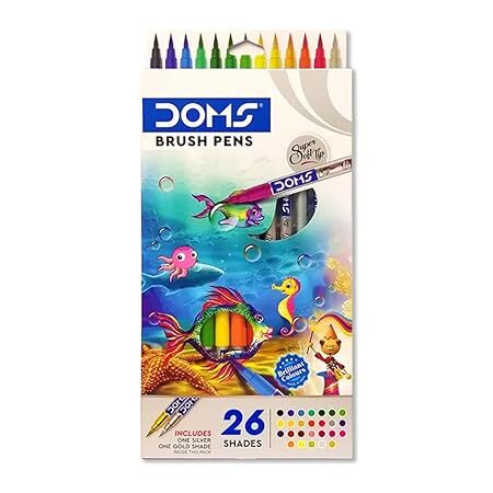 DOMS Non-Toxic Multicolor 26 Shades Brush Pens Set