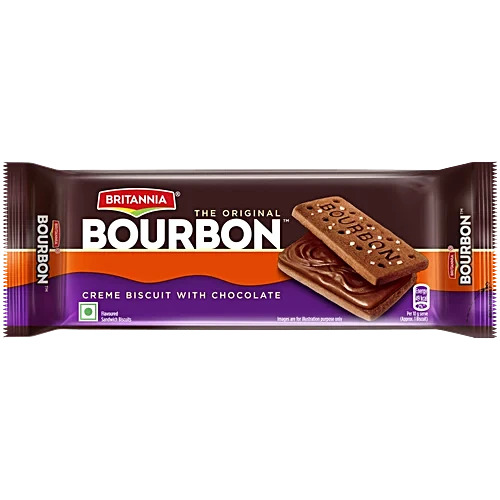 Britannia The Original Bourbon Creme Biscuit With Chocolate, 100G