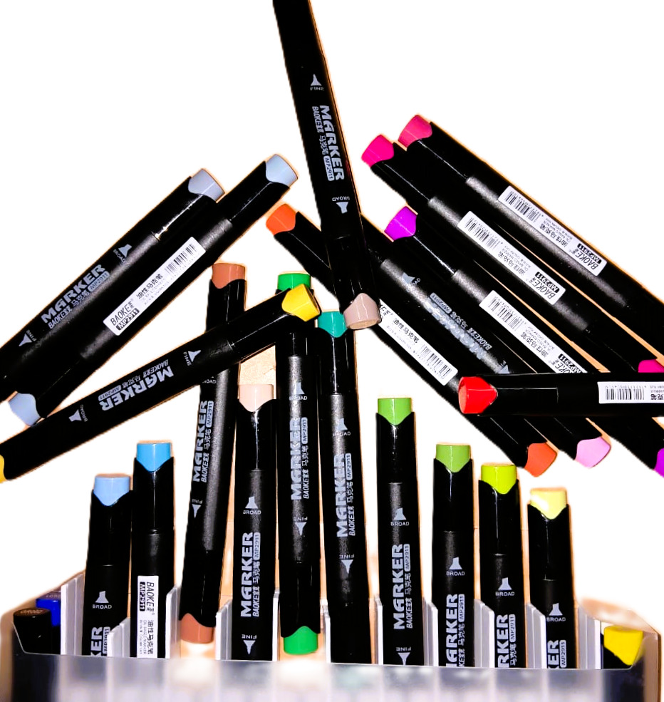 BaokenMP2911 Oil Bae Dual Tip Marker Pen 24 Colour