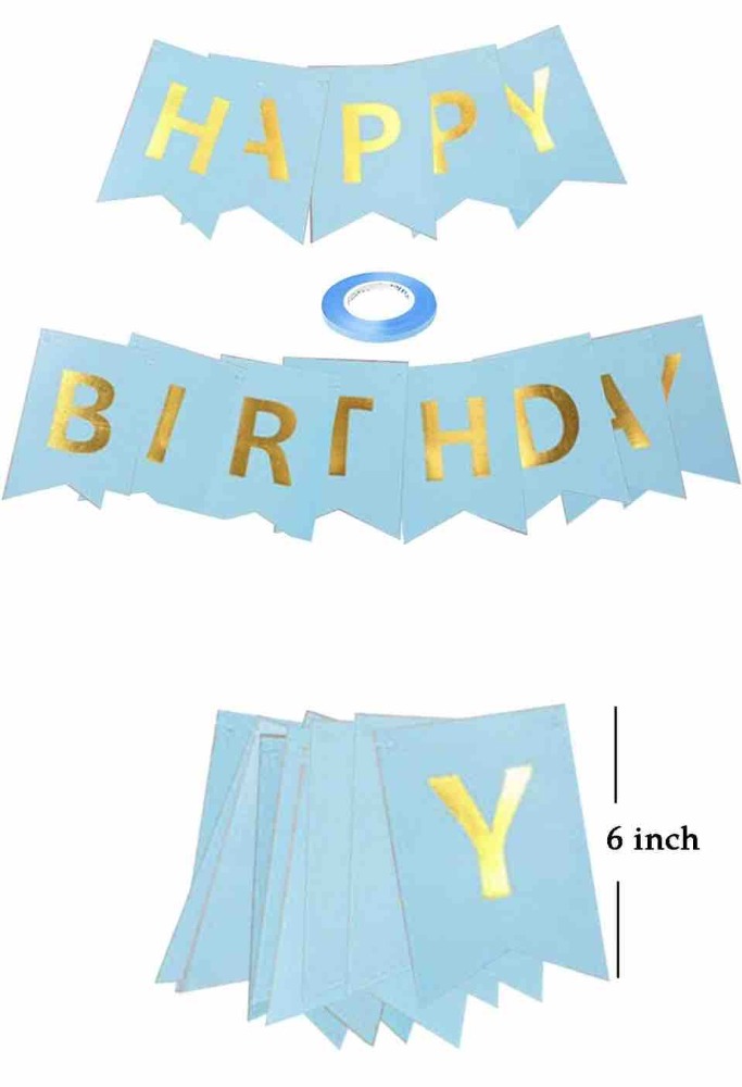 Happy Birthday V Cut Banner Plain