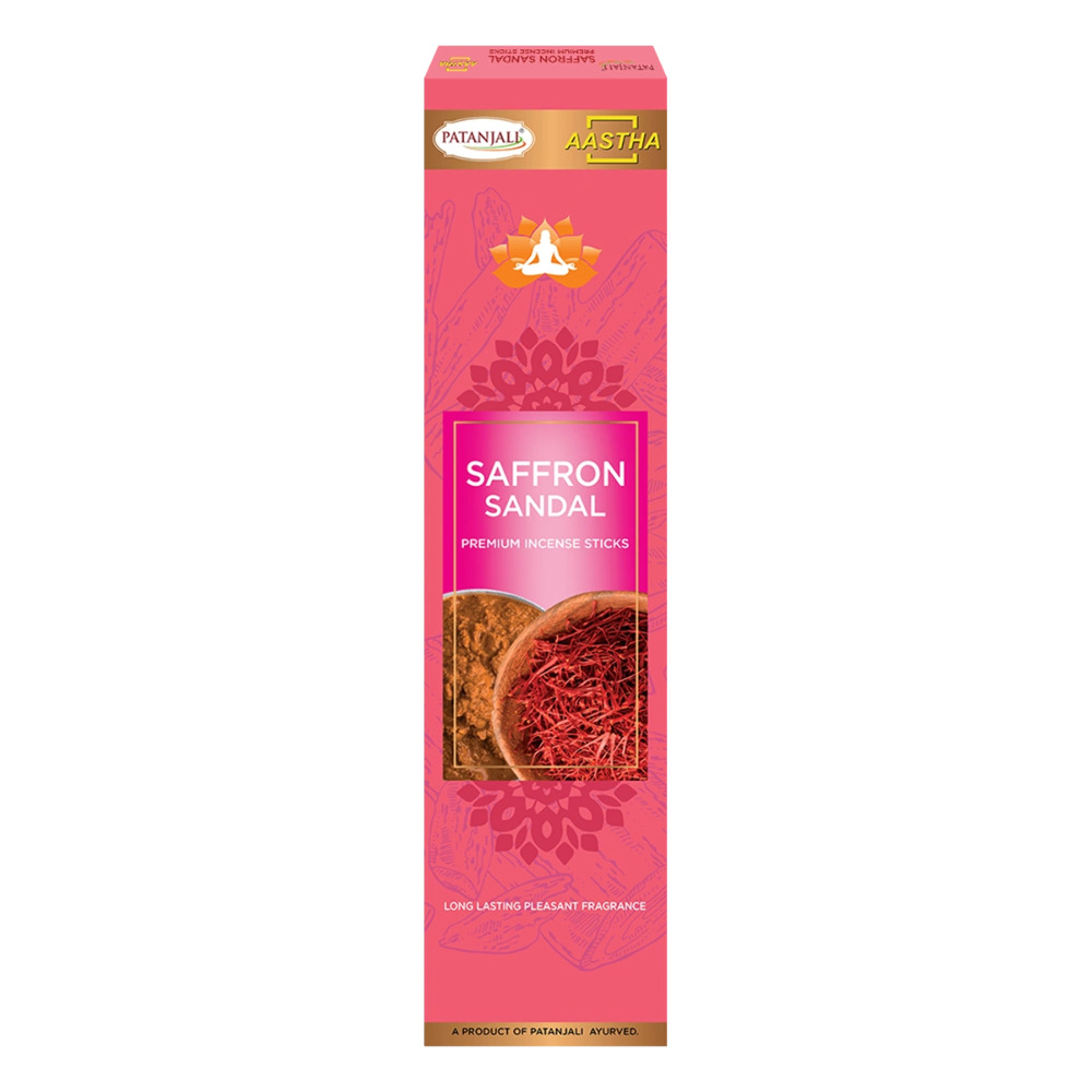 Patanjali Aastha Saffron Sandal Premium Incense Sticks 22gm